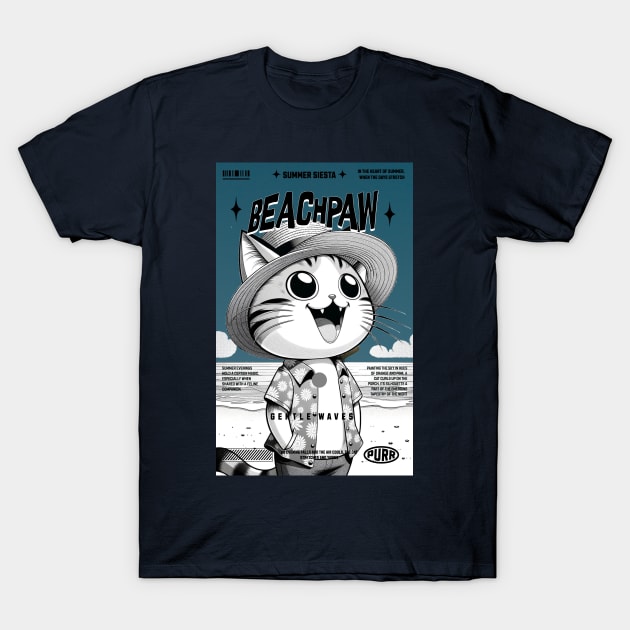 Beachpaw Summer Siesta Tee - Ultimate Sunny Days Cat T-Shirt by Conversion Threads